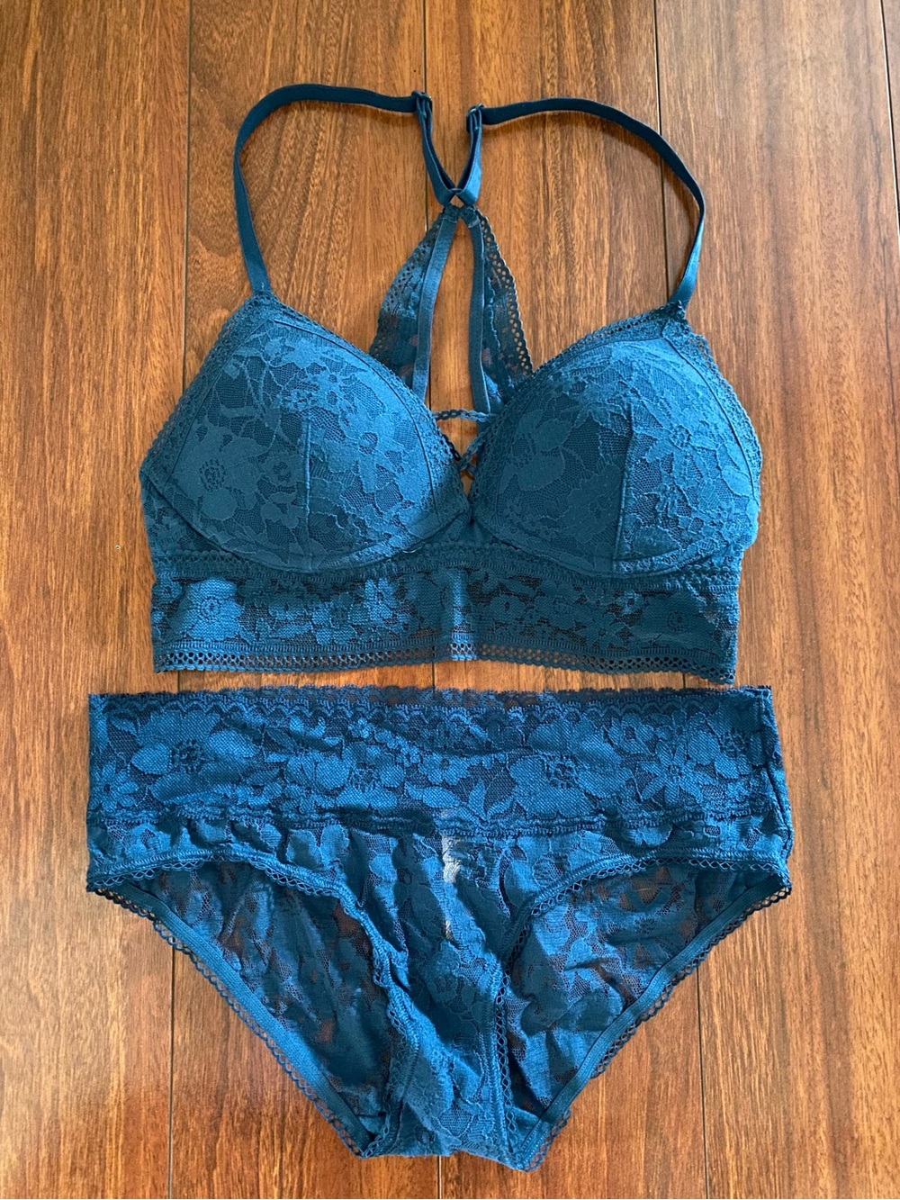 Victoria’s Secret Lace Bralette & Brief Set - Teal Size S/M
